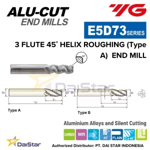 E5D70 Series ALU-CUT - Carbide Square Endmill 3 Flute Short Length YG-1