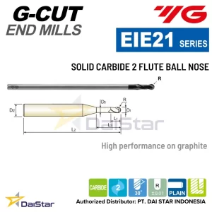 EIE21- G-CUT Carbide Ball Nose Endmill 2 Flute YG-1