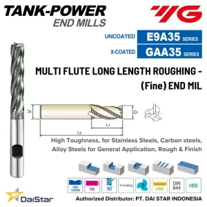 E9A35/GAA35 - TANK POWER HSS-PM Roughing Endmill Multi Flute Long - Fine YG-1