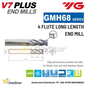 GMH68 Series V7 PLUS - Carbide Square Endmill 4 Flute Long Length YG-1
