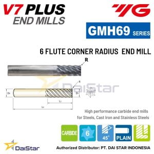 GMH69 Series V7 PLUS - Carbide Corner Radius Endmill 6 Flute YG-1