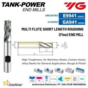E9941/GA941 TANK POWER HSS-PM Roughing Endmill Short - Fine YG-1