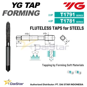 T1791/T1781 Series - Fluteless Tap for Steels YG - 1