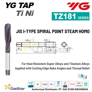 TZ181 Series - Spiral Flute Tap for Titanium Alloys YG1