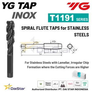 T1191 Series - I-SP Spiral Flute Tap For Soft Structural Steel YG1