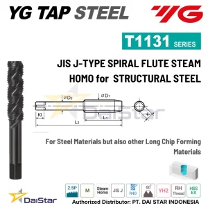T1131 Series - J-SP Spiral Flute Tap for Soft Structural Steels YG1