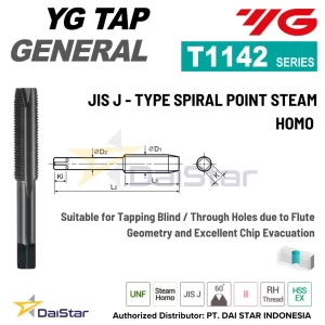 T1142 Series - I-GP Spiral Point Tap for General Purpose YG1