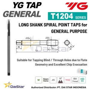 T1204 Series - I-GP Long Shank Spiral Point Tap for General Purpose YG1