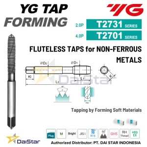 T2731/T2701 Series - Fluteless Tap for Non-Ferrous Metals YG1