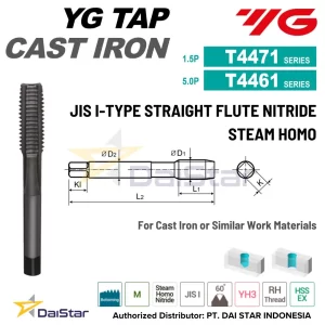 T4471/T4461 Series - Straight Flute Tap for Cast Irons YG1