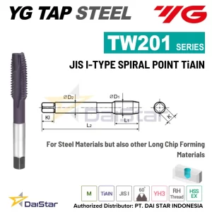 TW201 Series - Spiral Point Taps for Hard To Machine Materials YG1