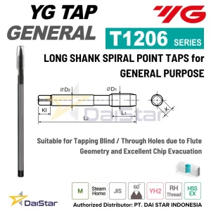 T1206 Series - I-GP Long Shank Spiral Point Tap for General Purpose YG1