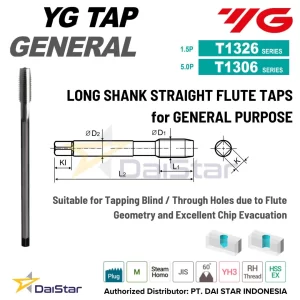 T1326/T1306 - M I-SP Tap General Long Shank Straight Flute YG-1