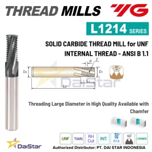 L1214 Series - Solid Carbide Thread Mill for UNF Internal Thread - ANSI B 1.1 YG1