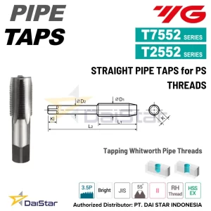T7552/T2552 Series - Straight Pipe Taps for PS Threads YG1