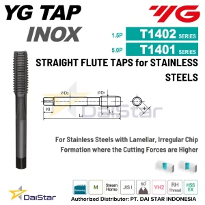 T1402/T1401 Series - I-TYPE Stright Flute Tap for Stainless Steel YG1