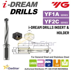 YF1A/YF2C Series - Carbide i-Dream Drills Insert and Holder YG1