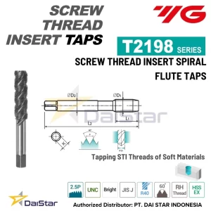 T2198 Series - Screw Thread Insert Spiral Flute Tap YG1