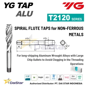 T2120 Series - Spiral Flute Tap for Non-Ferrous Metals YG1