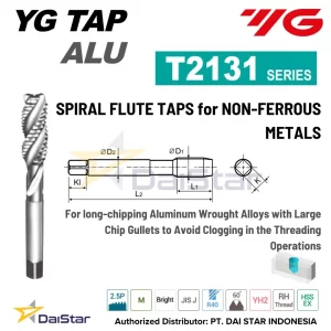 T2131 Series - Spiral Flute Tap for Non-Ferrous Metals YG1
